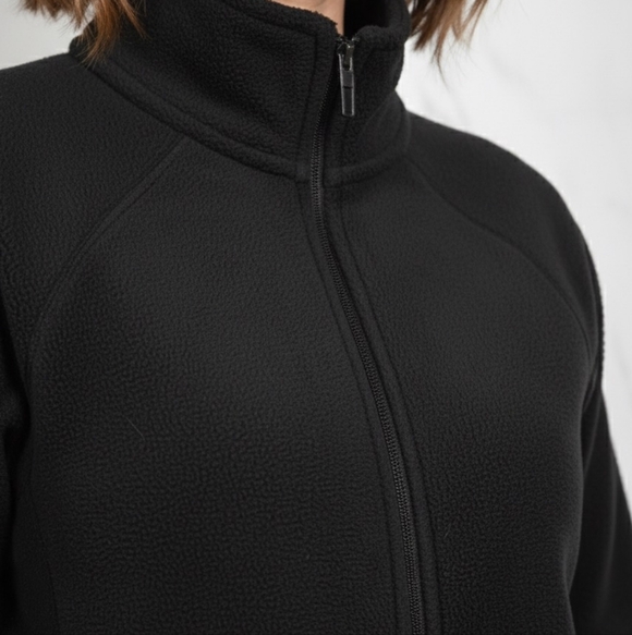 Women's Black Fleece Jacket - Picture 3 of 4